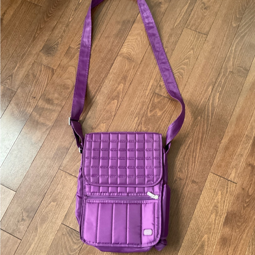 Lug quilted Purple Crossbody Messenger Bag